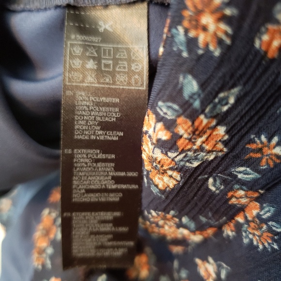 Forever 21 Navy Floral Babydoll 90s Retro Dress L - Picture 3 of 7